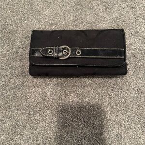 Black Wallet with Buckle Detail